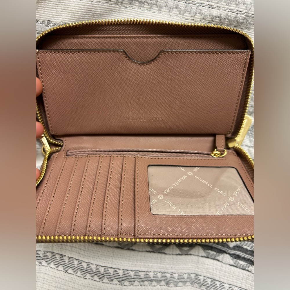 Michael Kors Tan Wristlet with Gold Accents - Picture 2 of 3